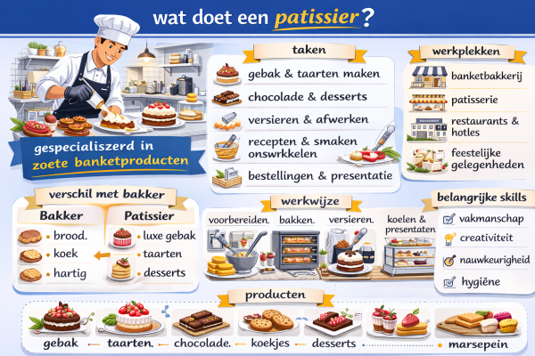 Alles over het beroep patissier Wat doet een patissier